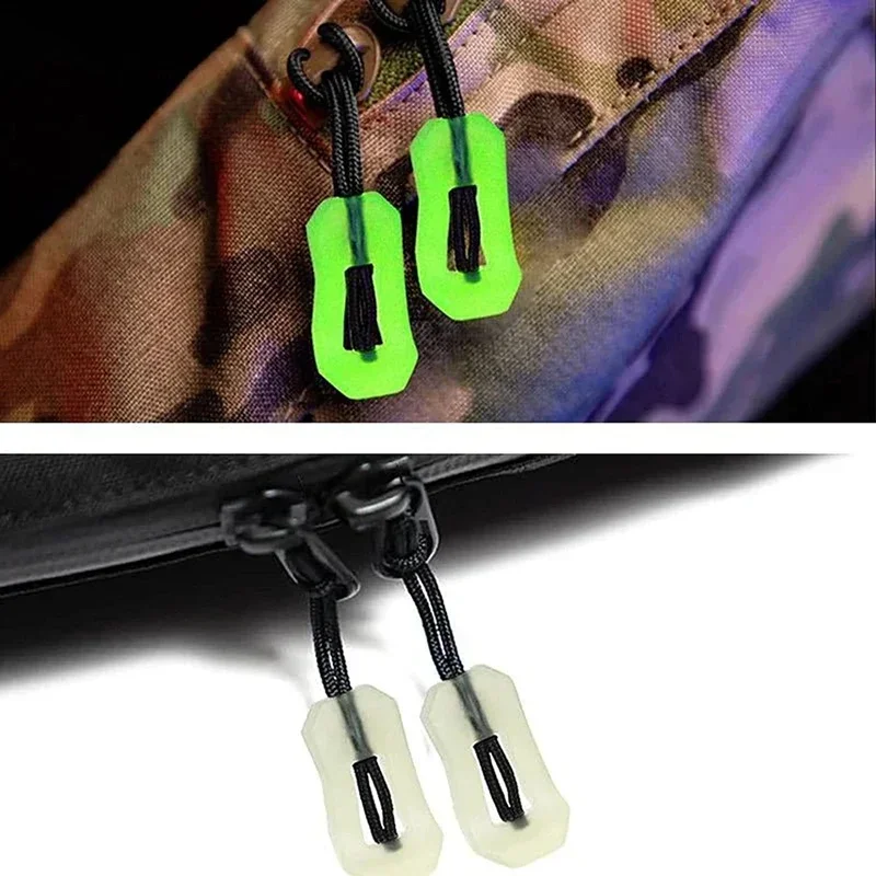 3/6Pcs Luminous Zipper Pull Rope Glow in The Dark Zipper Head Anti-lost Backpack Clothes Jackets DIY Repair Kit Sewing Tool