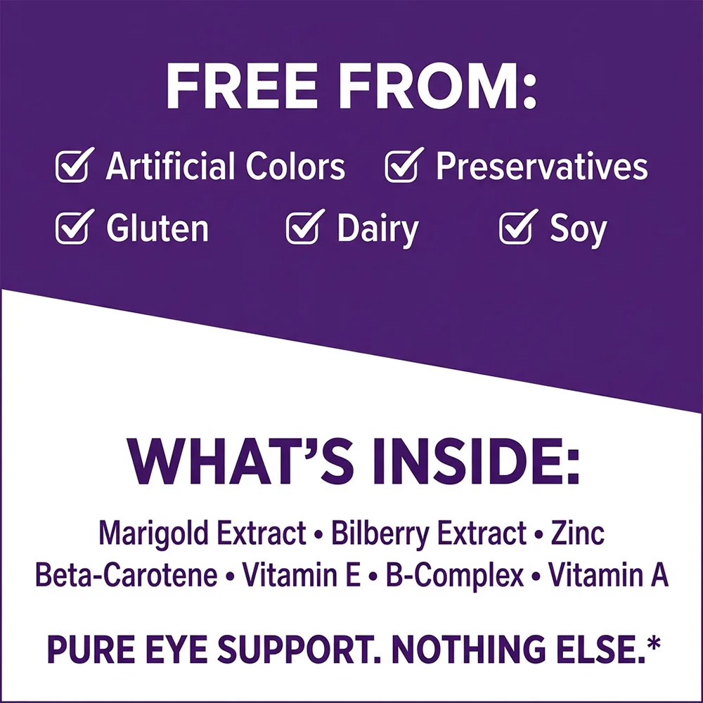 Eyes Health Supplement Capsules - with Bilberry Extract and Marigold - Support Eye Strain and Vision Health, Macular Health