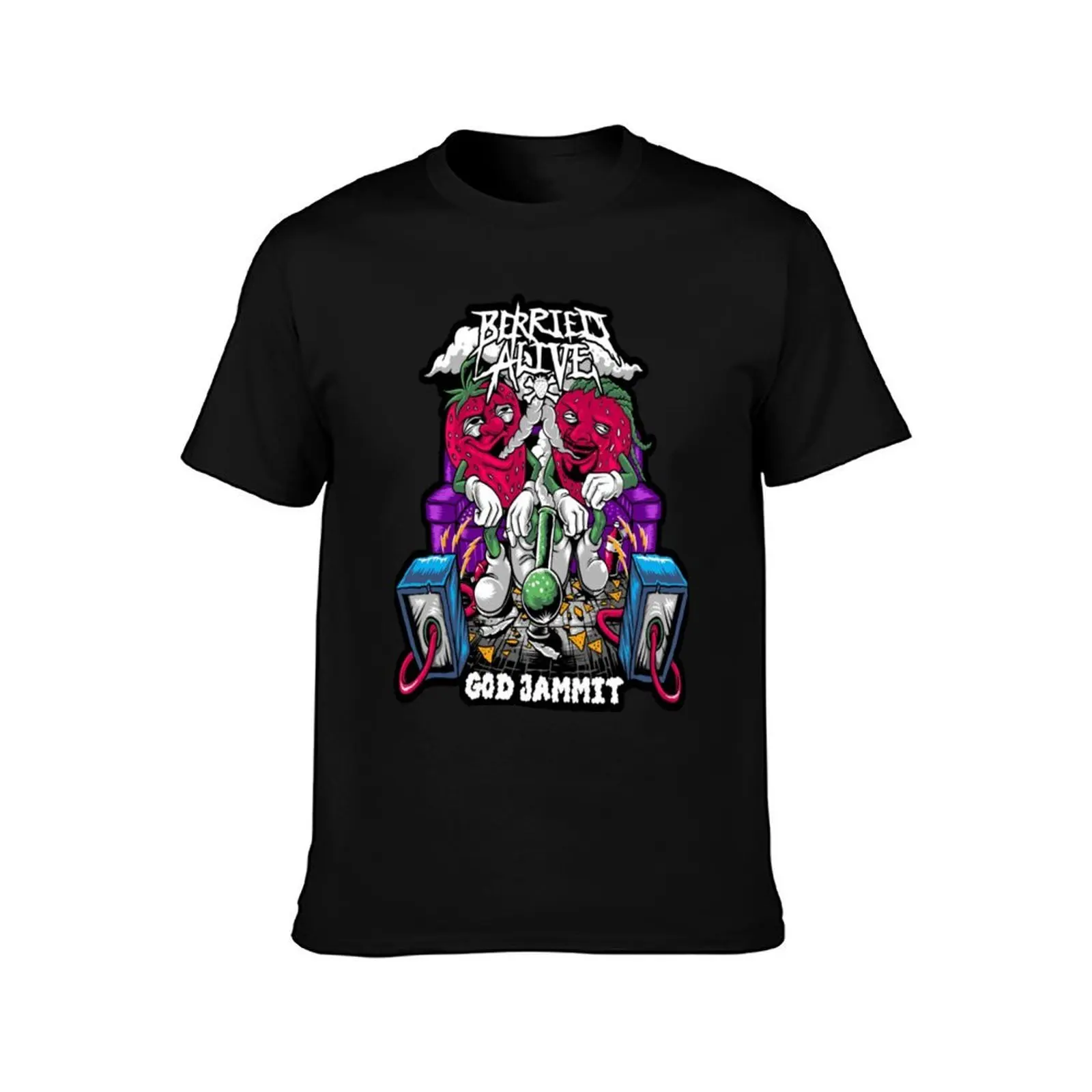 berried alive T-Shirt, Summer Casual Cotton Tee, Oversized Streetwear Tops, Vintage Graphic Print, Loose Fit Short Sleeve