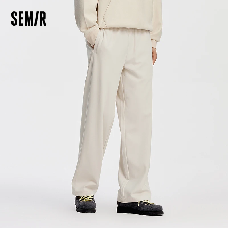 

Мешковатые брюки Semir, мужские базовые вязаные свободные прямые осенние брюки 2025 года, спортивная мягкая трикотажная ткань, свободная прямая одежда