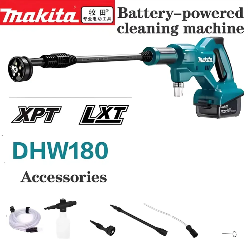 5 Spray Modes High Pressure Car Wash Gun Makita DHW180 18V Lithium Battery Portable Outdoor Cleaner for Auto Home Garden