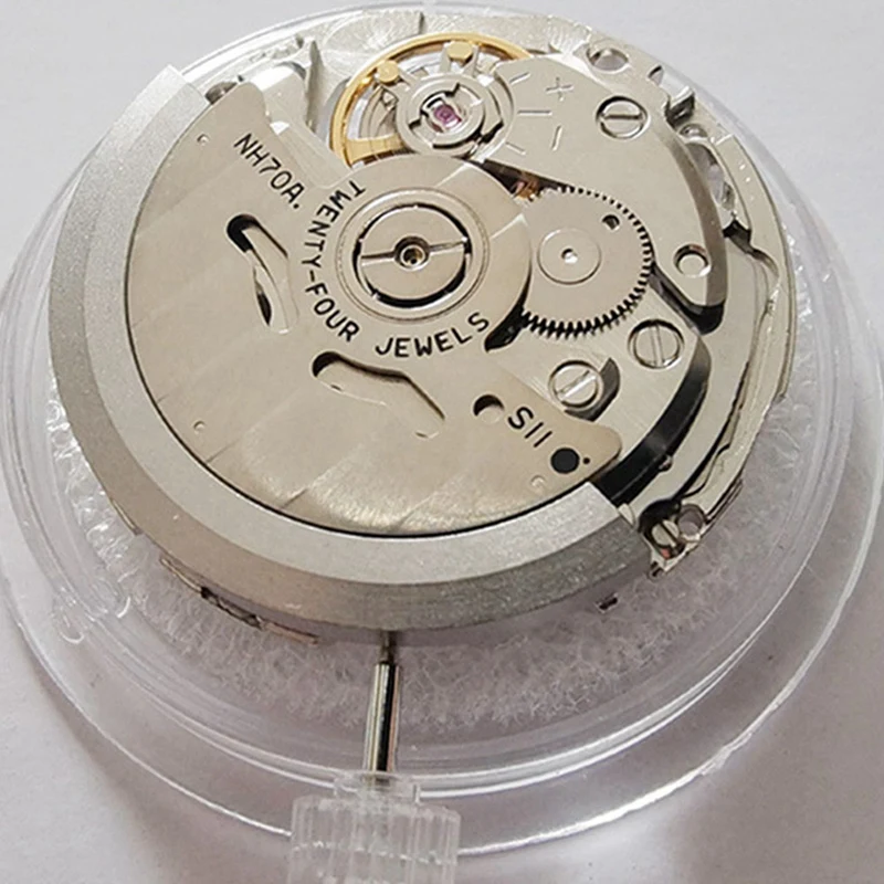 2 Set Japan NH70/NH70A Hollow Automatic Watch Movement 21600 BPH 24 Jewels High Accuracy Fit For Mechanical Watches