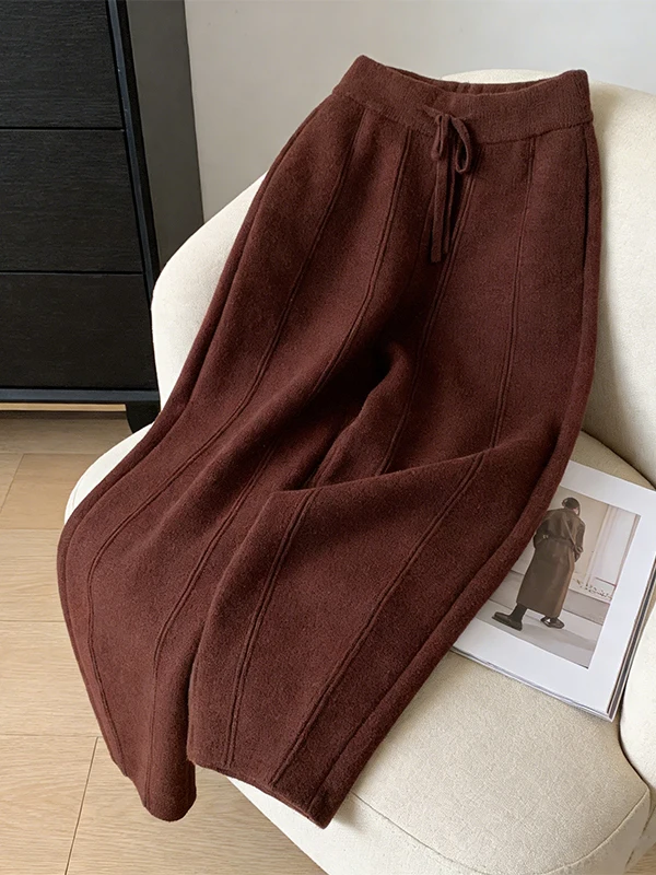 

Loose High Waist Double Faced Fleece Wide Leg Pants Casual Style Women's plus Size Harlan Pants Trendy Spring New Arrival