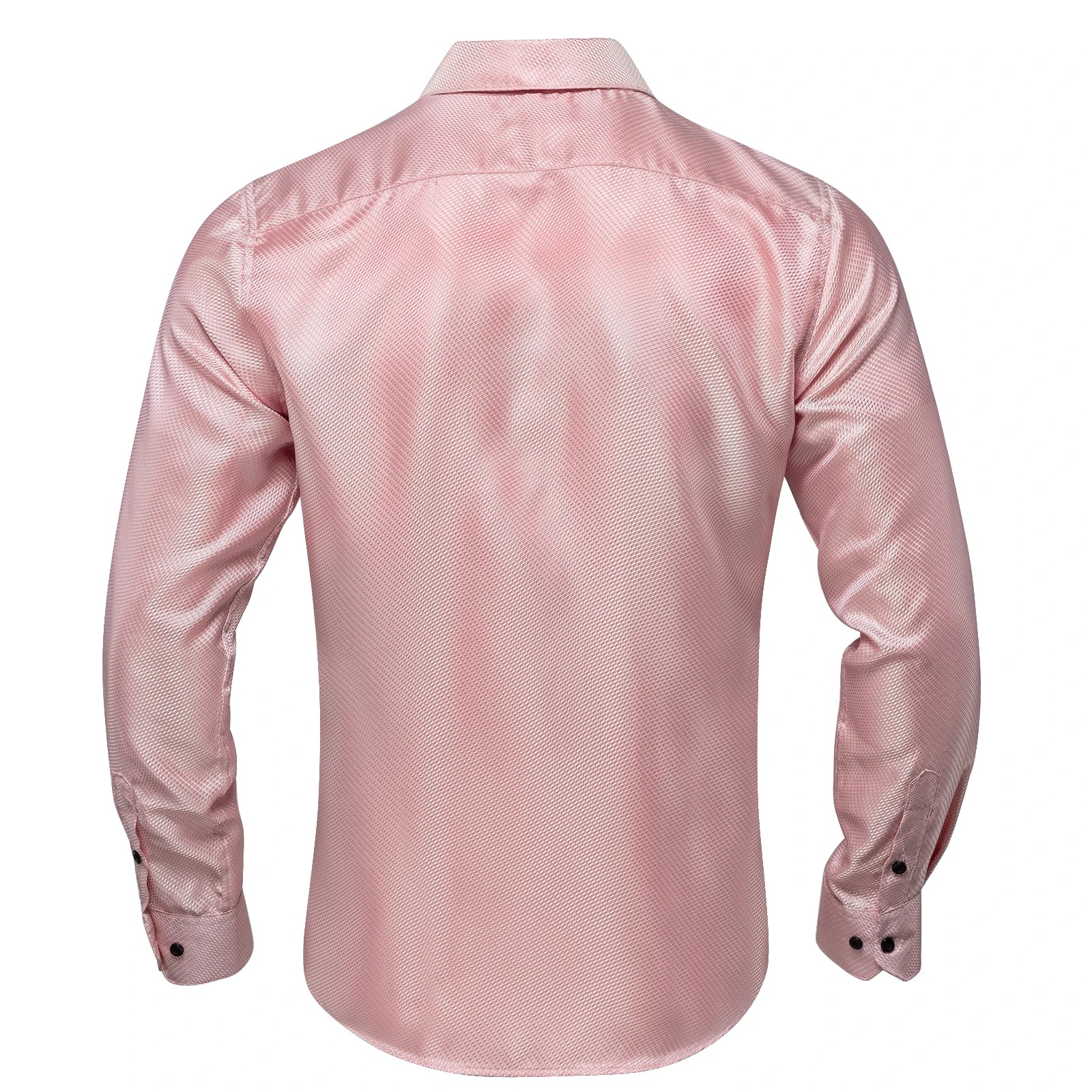 Pink Wedding Groom Shirt For Man Solid Luxury Men Shirts High Quailty Pinky Party Causal Long Sleeves Male Tops With Collar Pin