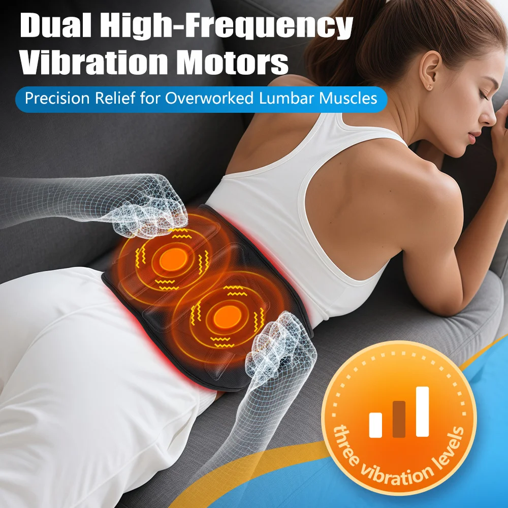48 infrared 660850nm red light therapy heating lumbar vibration massage elastic waist belt