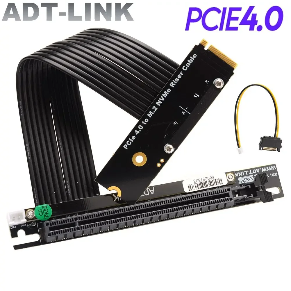 PCI-E 4.0 16x PCIe x16 Elastyczny przedłużacz do kart graficznych M2 M.2 NVMe M Key SSD Riser Gen4 64Gbps Adapter zworki do GPU