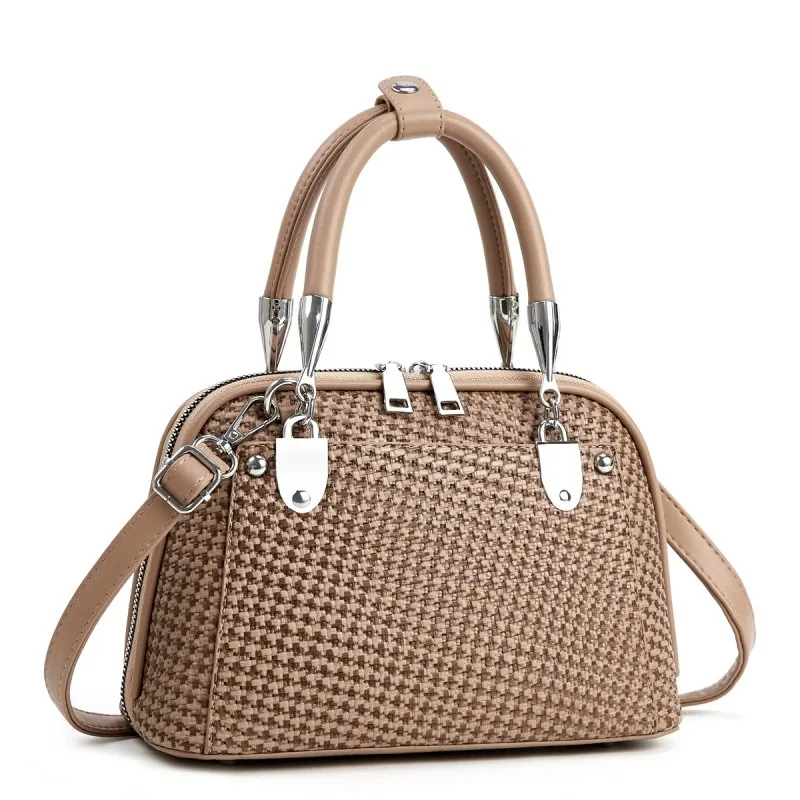 

Stylish Classic Diaper Bag For Women: Elegant Leather Crossbody Bag, Minimalist Luxury Designer Tote With Vintage Appeal