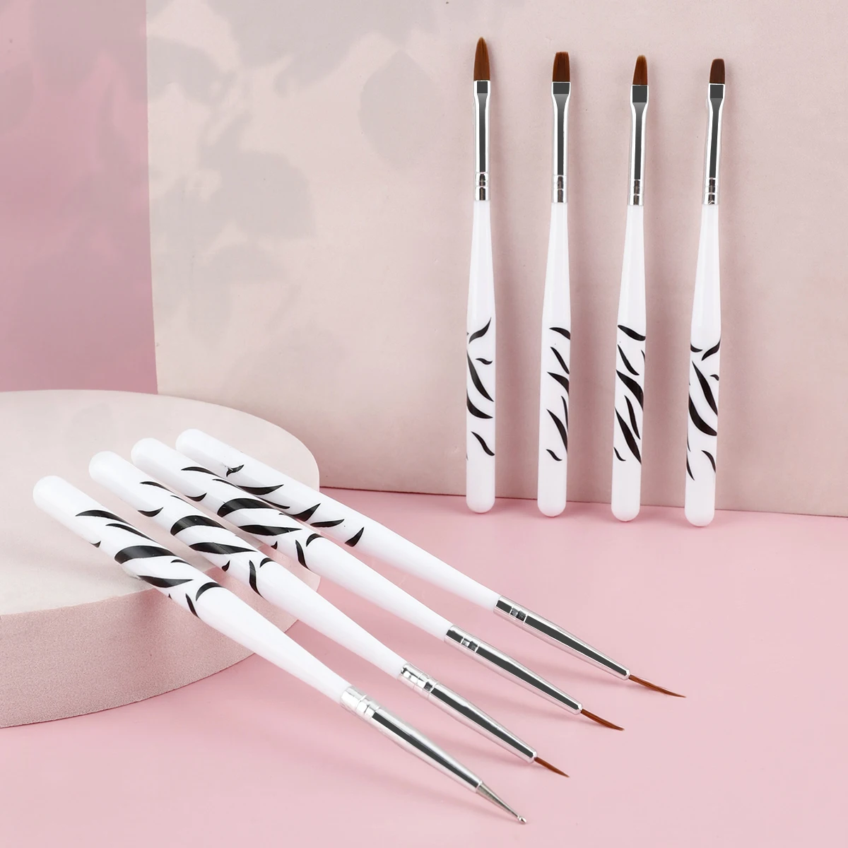 زيبرا مقبض فرشاة الأظافر مجموعة لمسمار الفن تصميم مانيكير الاكريليك السائل مسحوق الأشعة فوق البنفسجية هلام فرش خط رسم القلم أدوات الرسم #2