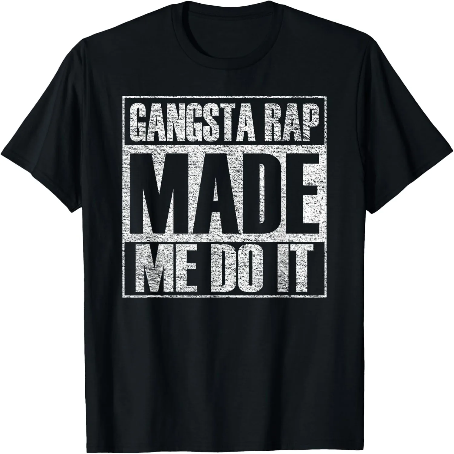 Gangsta Rap Music Made Me Do It Funny Gym Vintage T-Shirt Vintage t-shirt, Everyday wear tee,