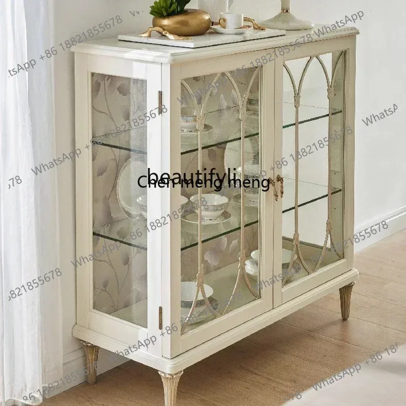 

LHY26 ss new Medieval American transparent light luxury decorative cabinet, dining room glass display cabinetSS 8617 ss 8617