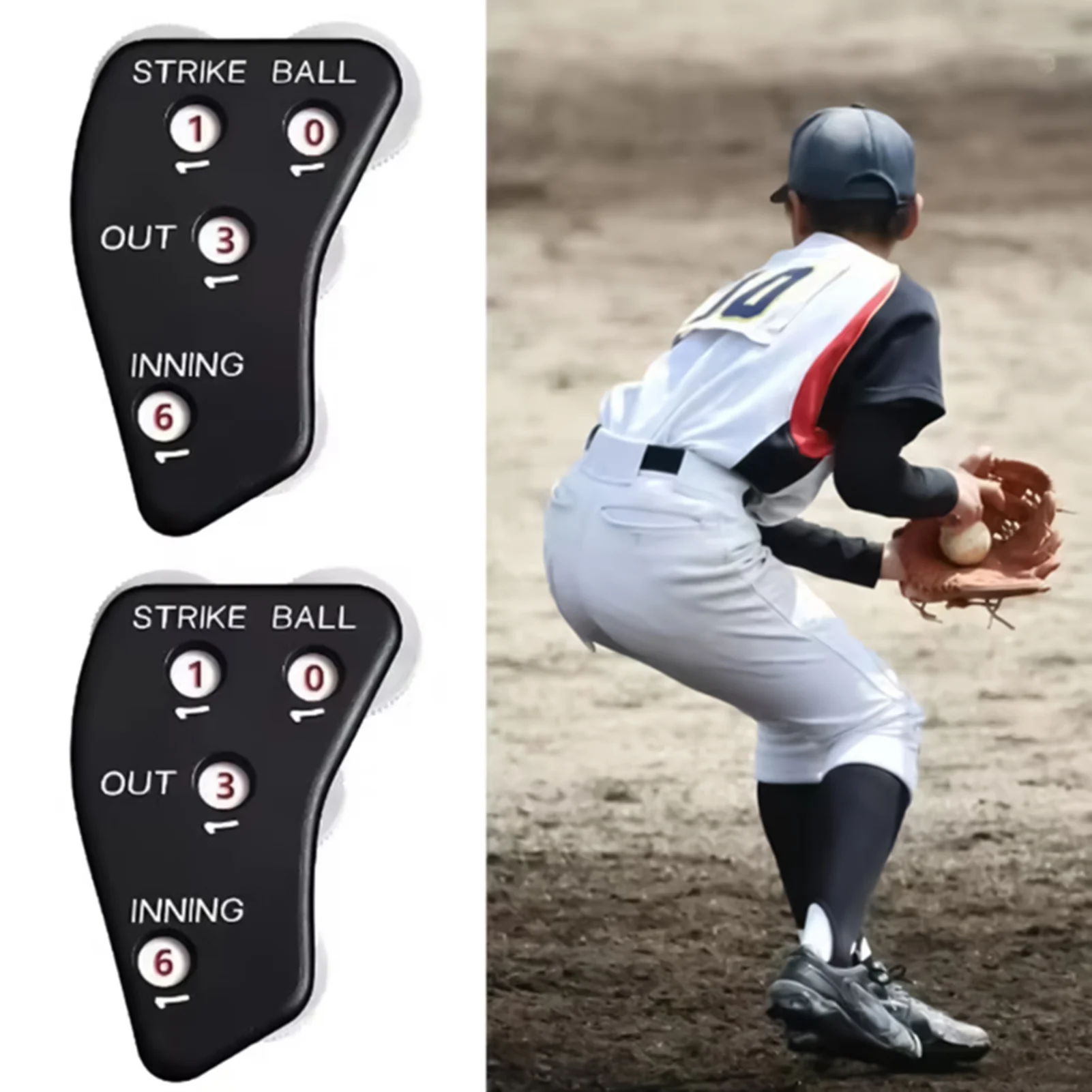 4 Wheel Baseball Umpire Clicker Black Umpire Indicator Gear for Scorekeeper Recording Outs