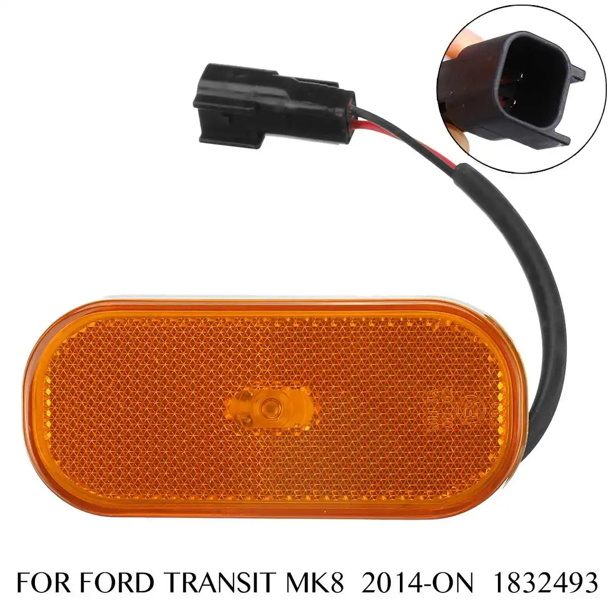 

Amber /Yellow Side Marker Light Lamp Lens 1832493 BK31-15442-CB For Ford Transit MK8 2014 2015 2016 2017 2018 2019 2020 2021