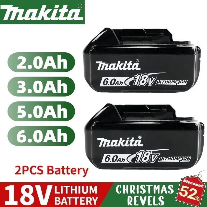 

100%Makita Power Tool Battery, Rechargeable LED Li-ion, 6.0Ah 18V LXT BL1860B BL1850 BL1840 BL1830 BL1815 for Makita 18V battery