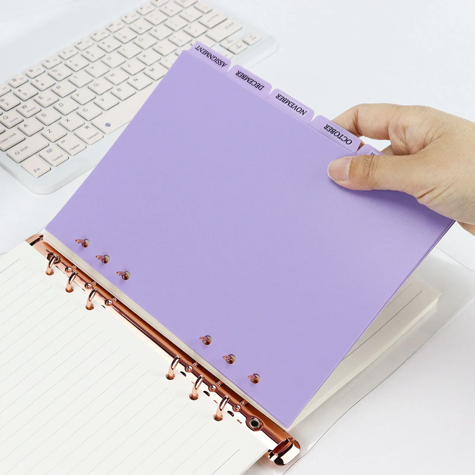 A5 A6 Transparent Paper Index Divider 6 Holes For Binder Planner Notebook Stationery Notebook Paper Divider Accessories