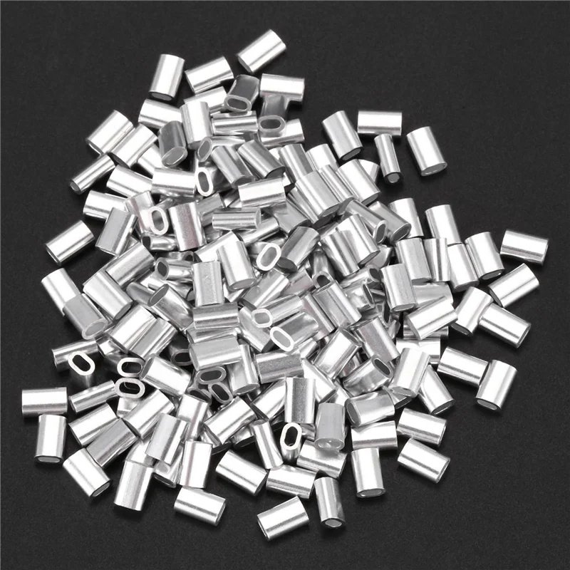 Y17A M1.5 Wire Rope Aluminum Ferrule Cable Ties Crimp Wire Rope Chuck Aluminum Jacket 1000 Pieces
