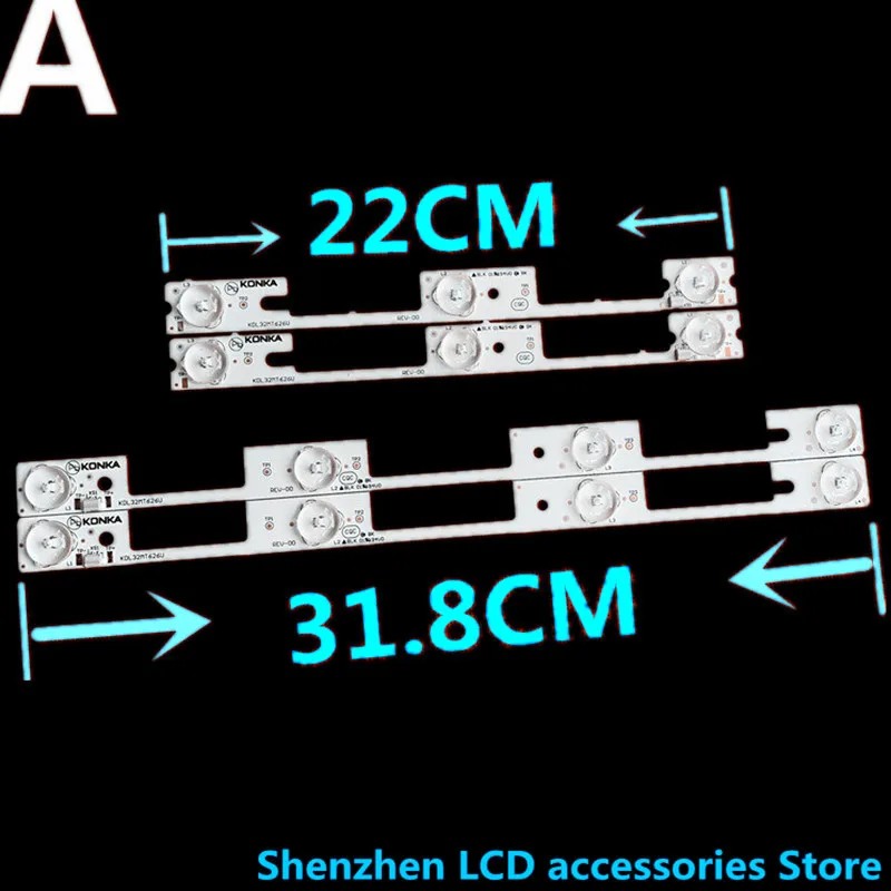 32 inch backlight strip FOR 1SET=4PCS(4PCS*4LED +4PCS*3LED) 1LED=6V  KDL32MT626U 35019056 35019055 100%NEW