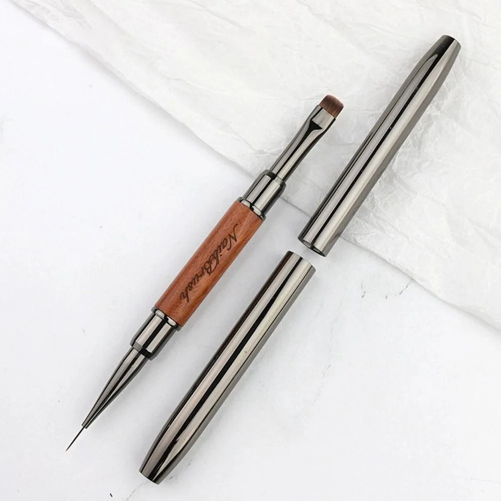 Durable Sandalwood Pole Nail Art Brush Dual-ended Professional Nail Art Phototherapy Pen Nail Art Painting Pen Nail Art Design