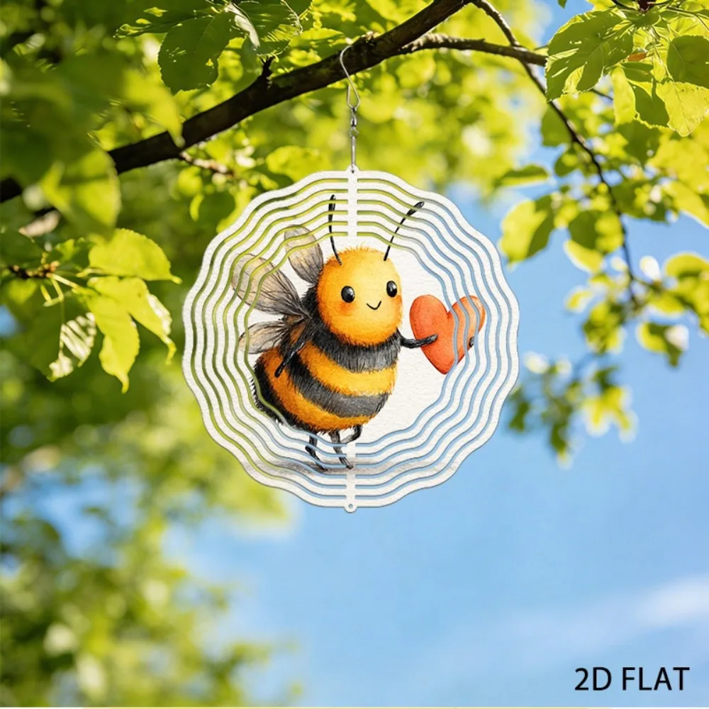 

Bumblebee Wind Chimes Outdoor Garden Decor Cute Iron Yard Art Watercolor Style Hanging Ornament