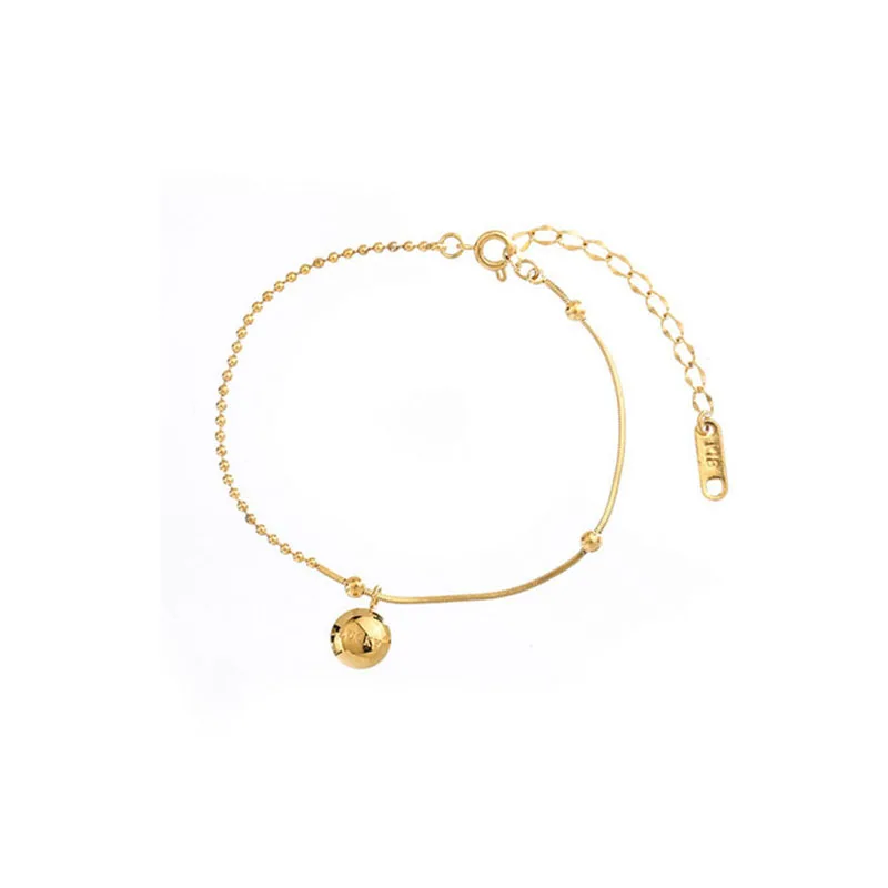 Stainless Steel Gold Plated Non-fading Lucky Golden Beads Chain Anklet Friend Lover Gift Ladies Fashion Accessories Wholesale image 4