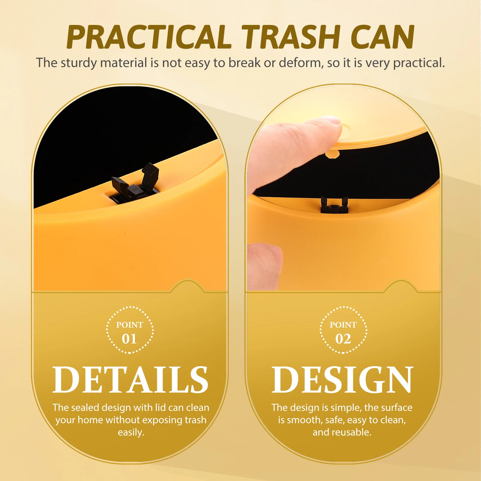 Flip Trash Can Wear resistant Bucket Household Plastic Easy Clean Reusable Garbage Bin Kitchen Bedroom Bathroom Storage Daily