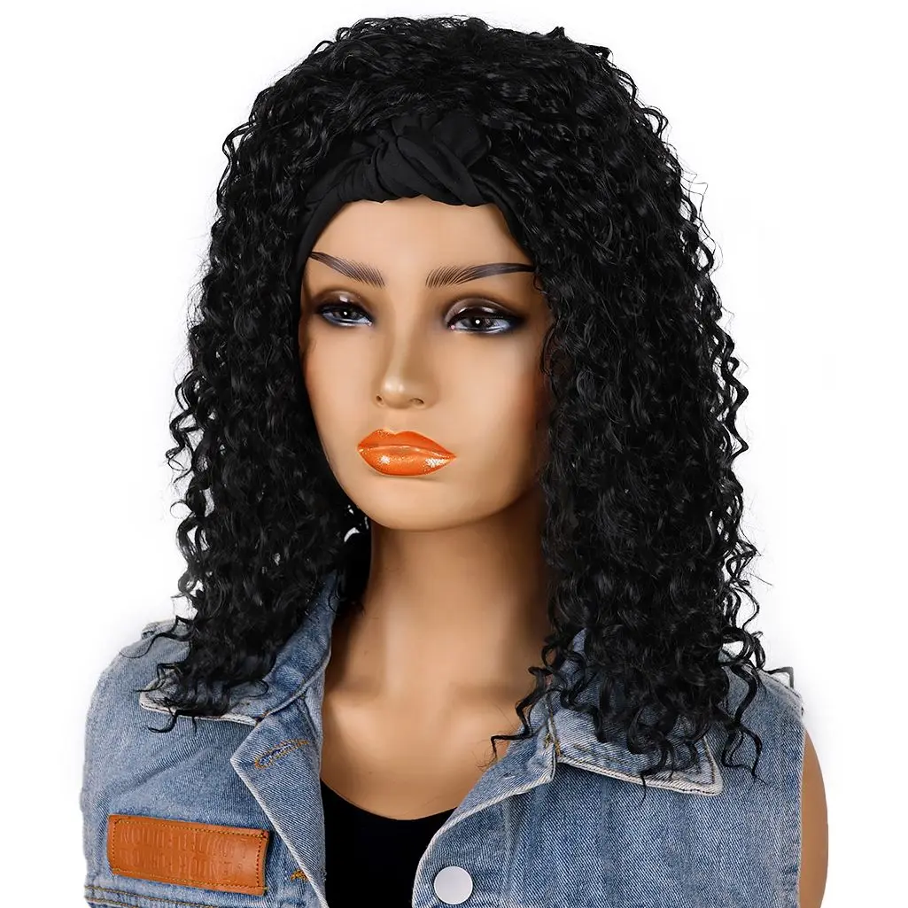 BCHR Afro Kinkly Curly Black Wigs Synthetic Glueless Headband Wigs for Black Women