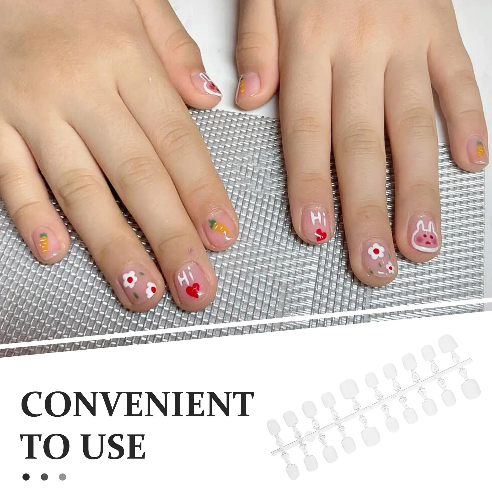 1 Box Of Kids Blank Press On Full Cover Short False Nail Tips Detachable Children Fake Nails Kit For Diy Manicure Ultrathin