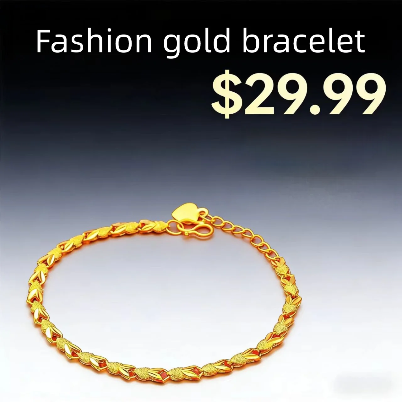 

24K Pure Gold Bracelet For Women AU999 Real Gold Leaf Chain Bracelet Luxury Fine Jewelry Wedding Party Gift
