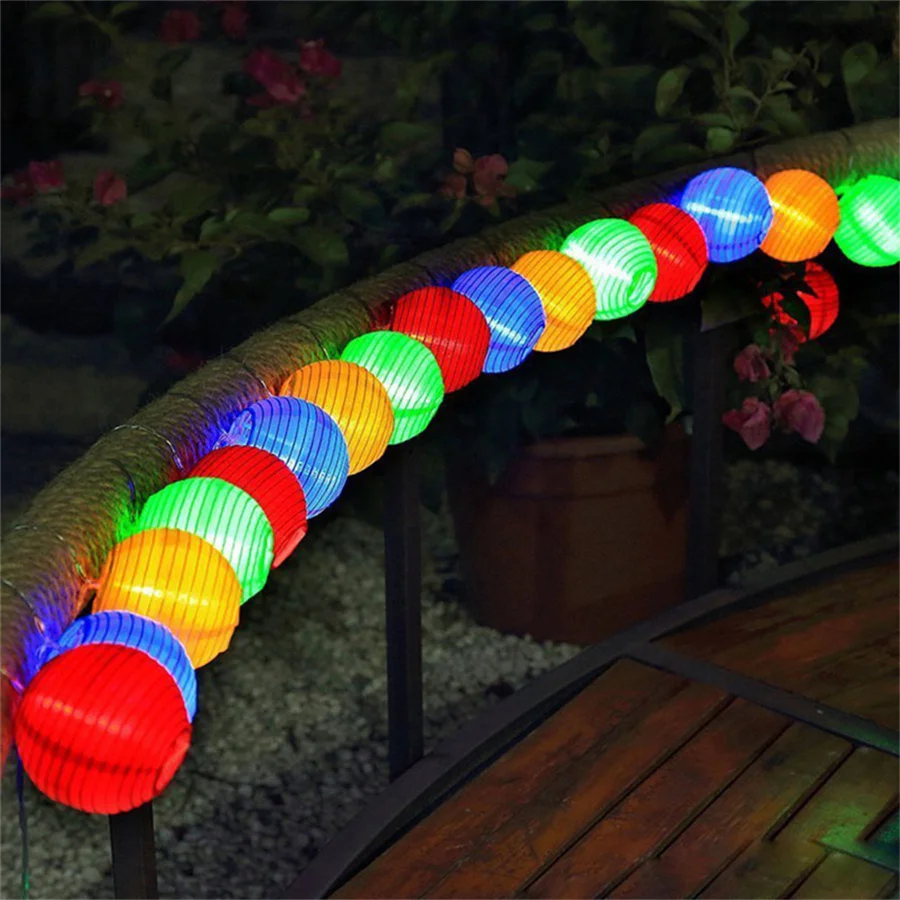 Solar 30leds Lantern Ball Christmas Fairy String Lights ghirlanda Outdoor Party capodanno Patio decorazione del giardino illuminazione natalizia