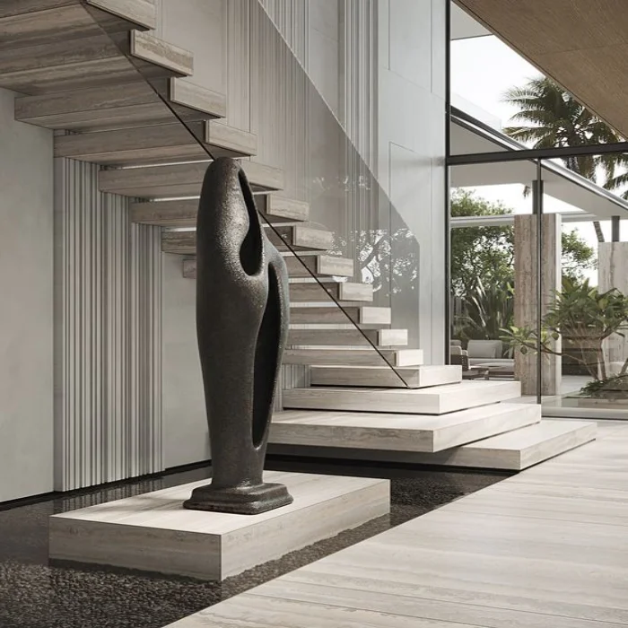 Personalizzazione Scale duplex moderne di alta qualità Scale metalliche per interni Kit scale galleggianti con ringhiera in vetro