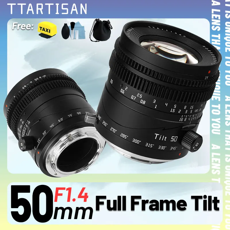 TTArtisan 50mm F1.4 Tilt-Objektiv Vollformat Große Blendenöffnung Manuelles Objektiv für Sony E M43 Leica Sigma Panasonic L Fuji X Nikon Z CanonR