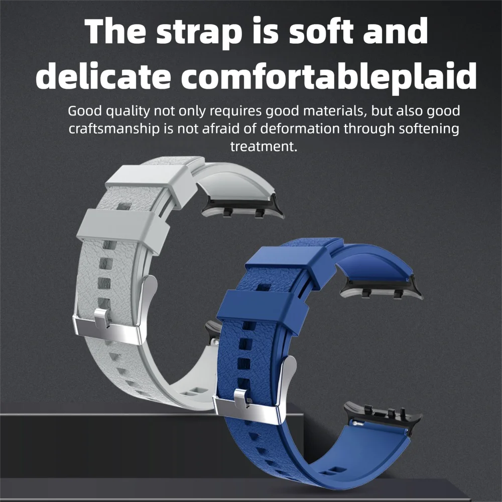 Leather Grain Watch Strap For Huawei Watch D2 Metal Buckle Quick Release Waterproof Silicone Sport Smartwatch Band For Men Women