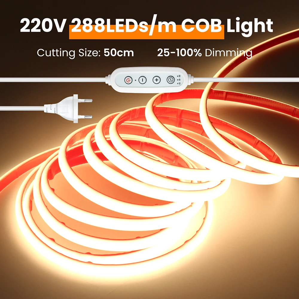 220V Dimmable LED Neon Tape Light Strip for Store Window Display Lighting Natural White 4000K 3000K 6000K with EU UK AU Plug
