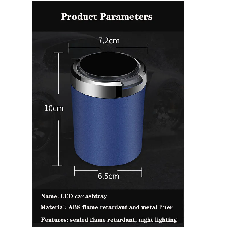Car ashtray with blue LED light is suitable for SEAT Leon car interior accessories view 6