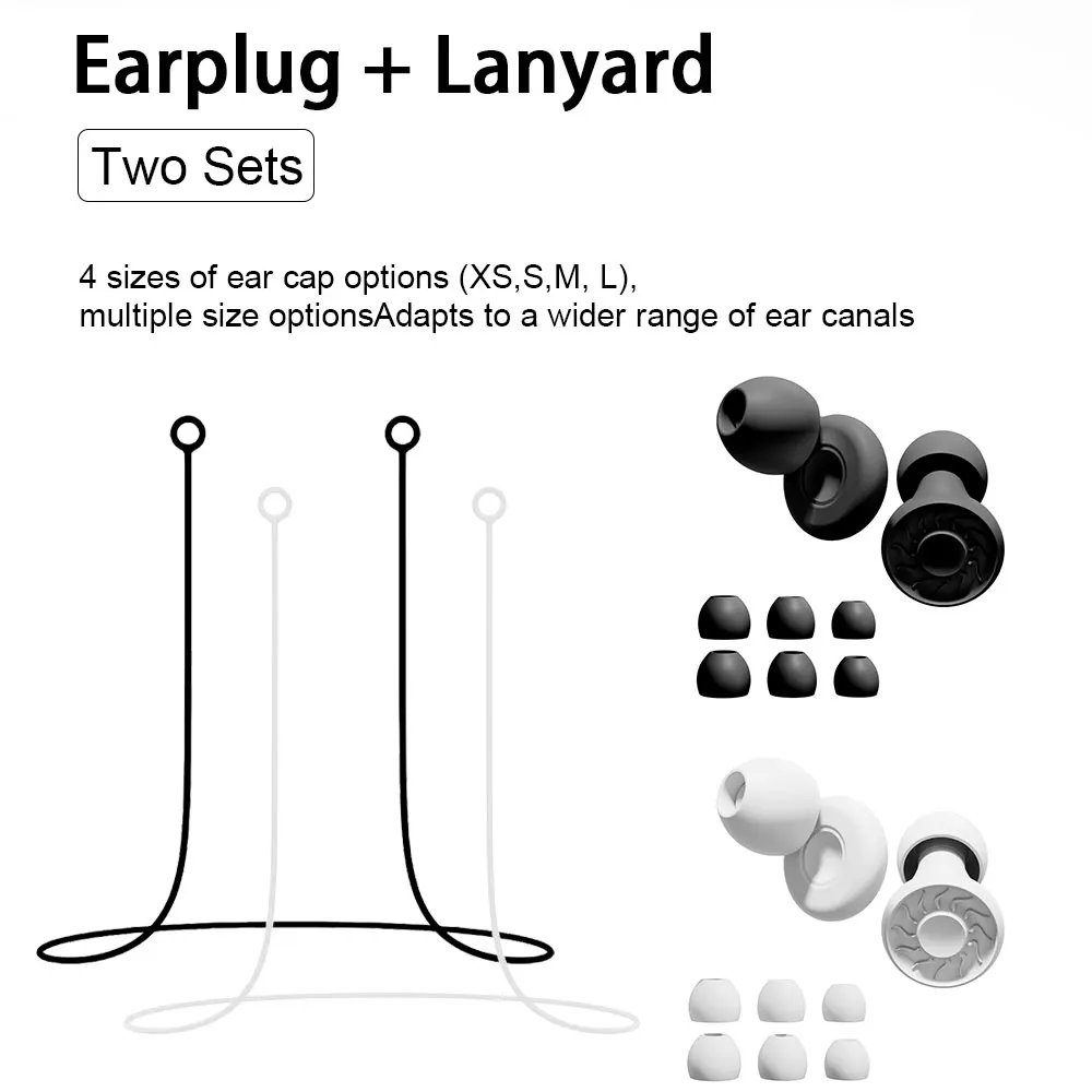 Pool And Camping Earplugs 2 Pairs Silicone Ear Plugs With Silicone Lanyard Anti Lost Noise Reduction Ear Guards Reusable Waterpr