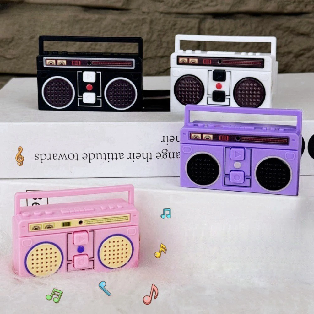 Mini chaveiro em forma de rádio, gravador de música criativo, brinquedo, bolsa clássica, ornamento, engraçado, dia dos namorados, presente de aniversário