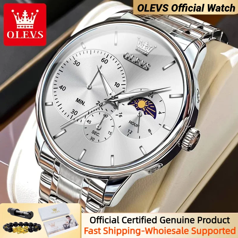 

OLEVS 2936 Luxury Brand Watch Men Multifunctional Stainless steel Simplicity Style High Quality Quartz Men's Wristwatches Trend