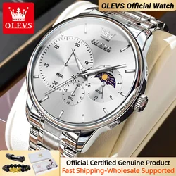 OLEVS 2936 Luxury Brand Watch Men Multifunctional Stainless steel Simplicity Style High Quality Quartz Men's Wristwatches Trend