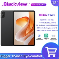 Blackview MEGA 2 WIFI Tablet 12-inch 2K FHD+ Display 12GB+24GB RAM 256GB ROM 9000mAh Battery 16MP Android 15 WIFI Tablets PC
