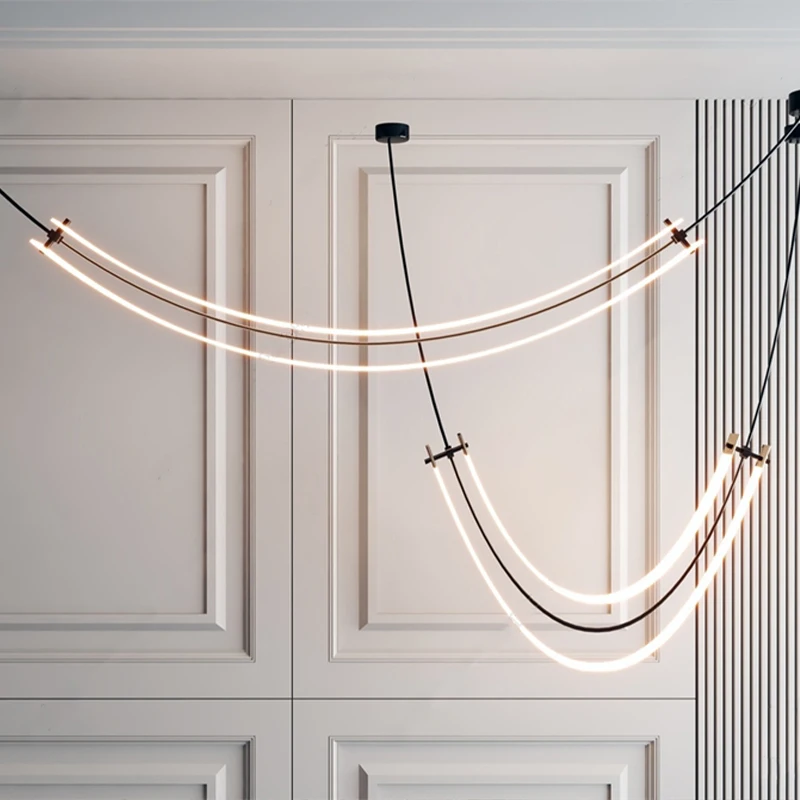 Lampe suspendue arc-en-ciel au design nordique simpliste et créatif, luminaire décoratif d\'intérieur, idéal pour une salle à manger ou un salon