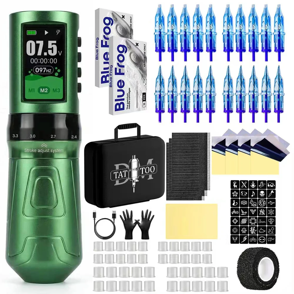 

Tattoo Kit DM Tattoo Pen Kit For Permanent Makeup Tattoo Machine Kit Adjustable Wireless Tattoo Power Supply Tattoo Gun