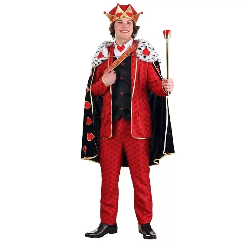 

Luxury New Model Halloween Cos Cosplay Children's Day Alice In Wonderland Stage Perform Adult Red Star Red Heart King's Costume