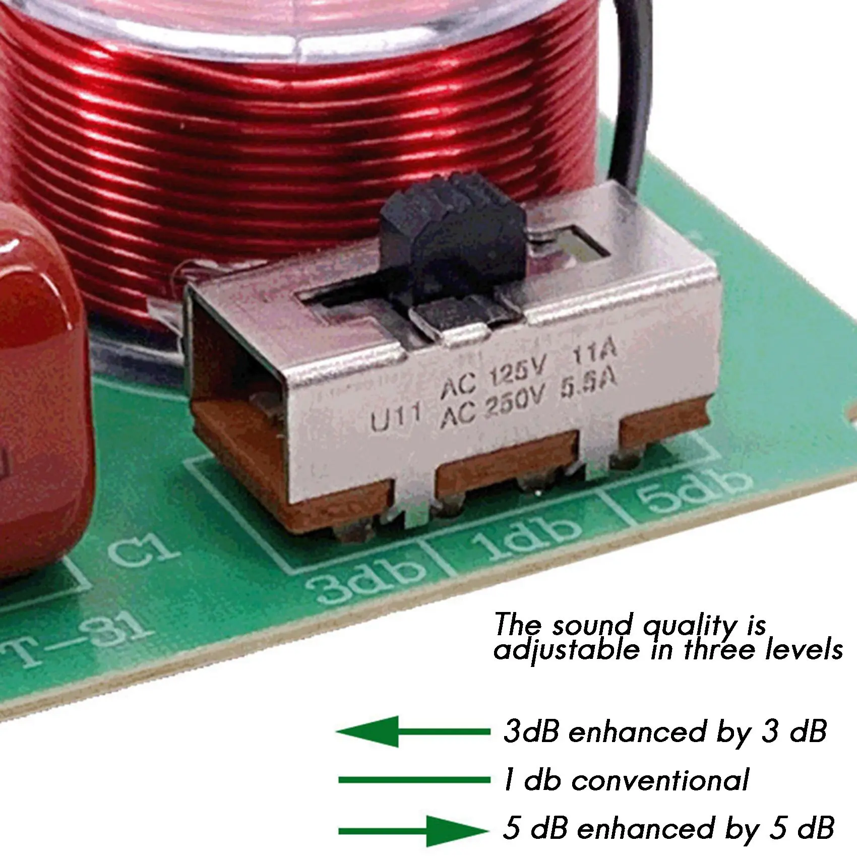 Frequentieverdeler Hi-Fi Audio TREBLE BASS Luidspreker Frequentieverdeler Stereo Crossover Filters voor 2-16Ohm Luidspreker