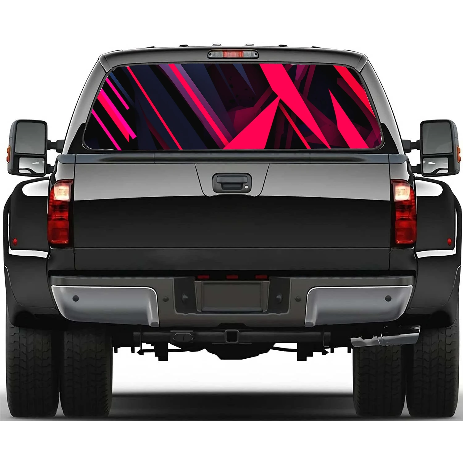 Abstract Gradient Strip Car Rear Window Decal Fit Pickup,Truck,Car Universal See Through Perforated Back Windows Vinyl Sticker