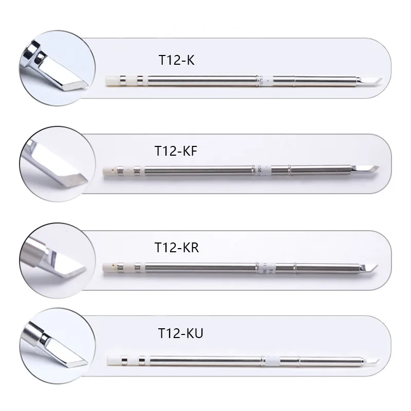 T12 Electric Soldering Iron Tips K B B2 BC2 I ILS JL02 D24 KF For Hakko FX951 952 950D BK969D 202 203 DIY Soldering Station Kits
