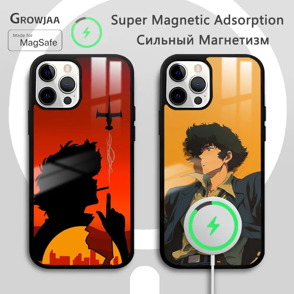 

Cowboy B-Bebop Anime Phone Case For iPhone 16 15 14 13 12 11 Pro Max Plus Mini Magsafe Mirror Wireless Magnetic Funda