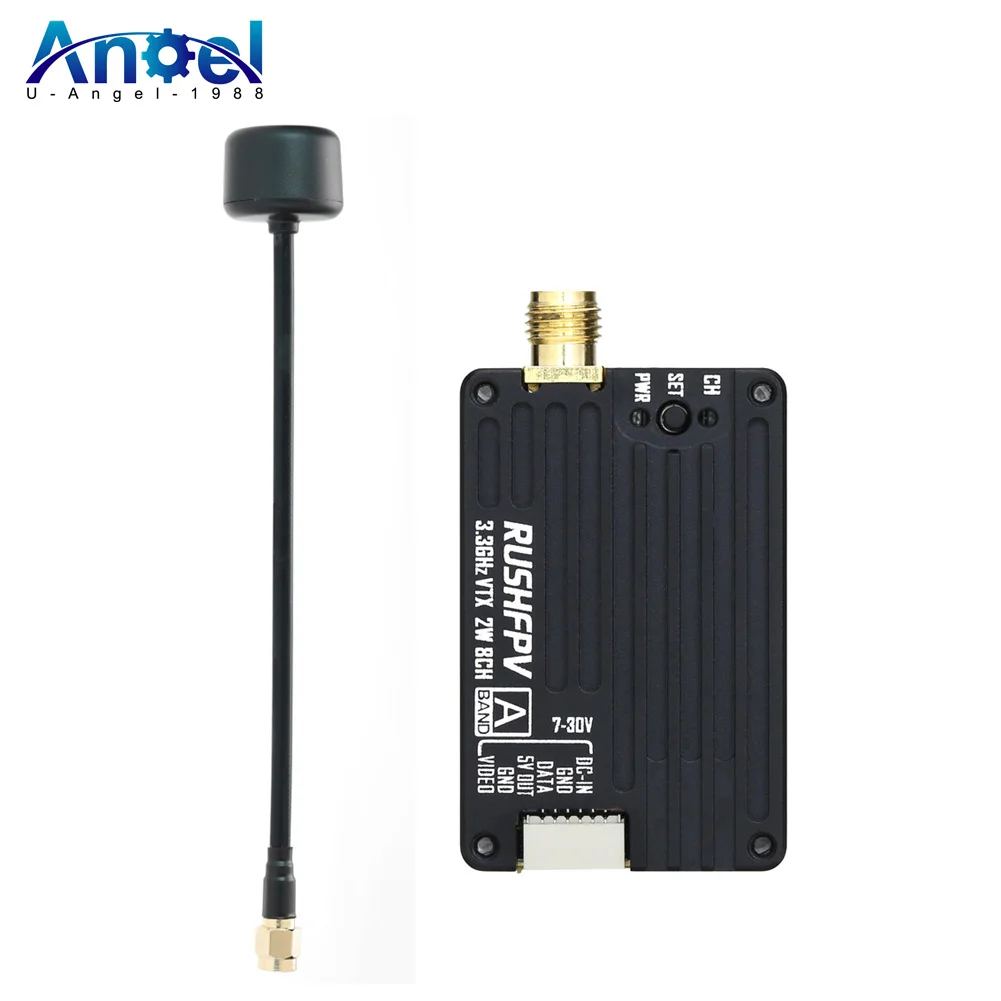 RushFPV 3.3G 2W VTX 8CH 2000MW Audio Video FPV Trasmettitore Modulo Ricevitore 7-30V per RC Remote Multi-Rotore Drone Modello Parti