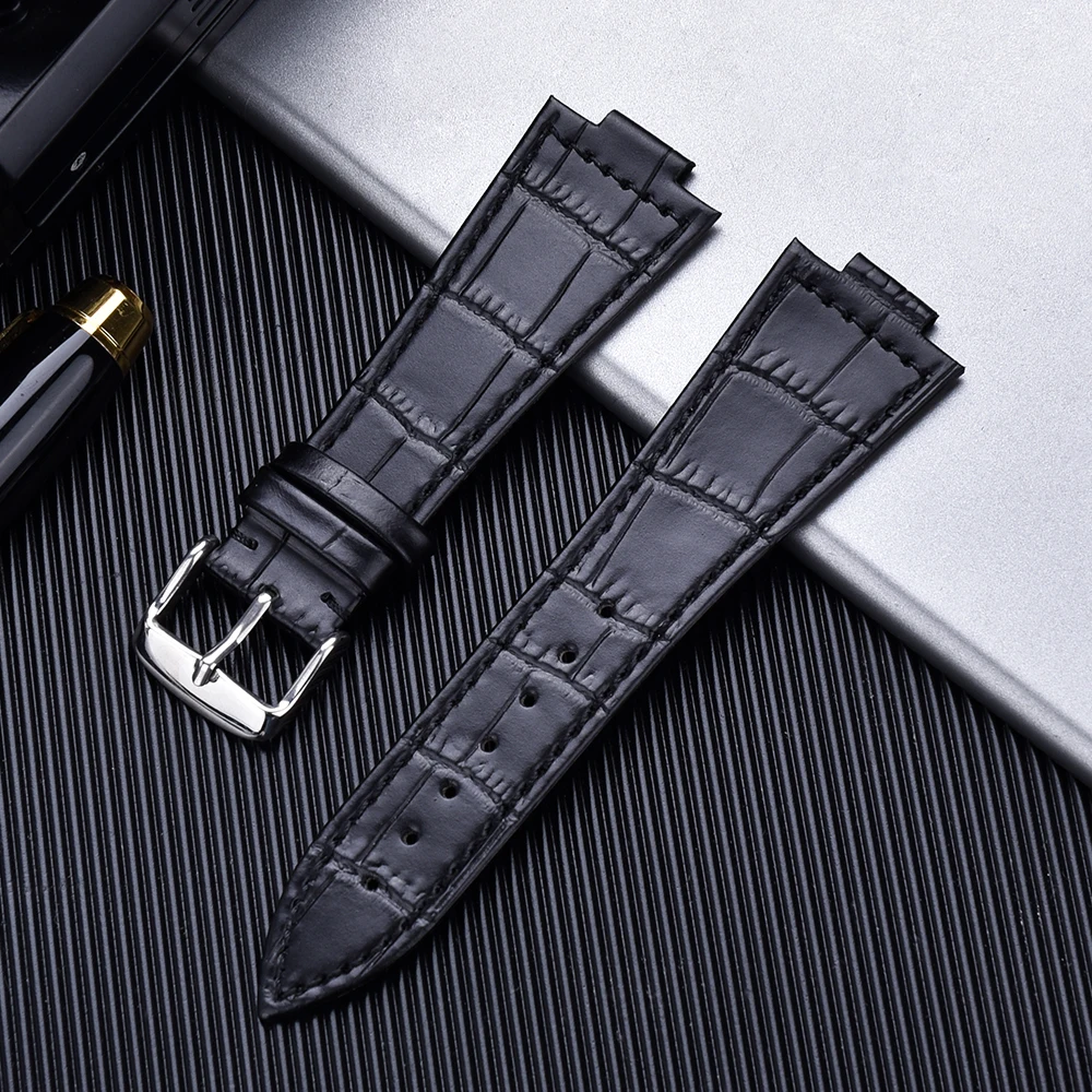 Bracelet de montre en cuir de vachette pour homme, bracelet super joueur, sangles de poignet à extrémité convexe, Tissot Store, série X, T137.407,