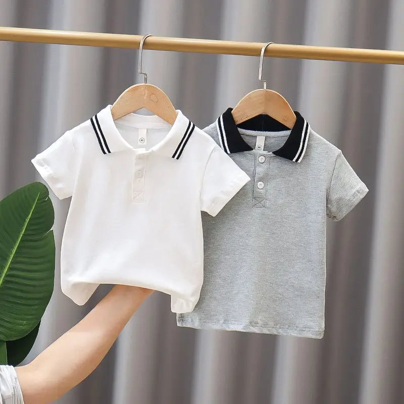 Classic Kids Boys Polo Shirt Summer Short Sleeve Cotton Boys Shirts School Outfit Toddler Boys Sport Outwear Kids Clothes 7-12y