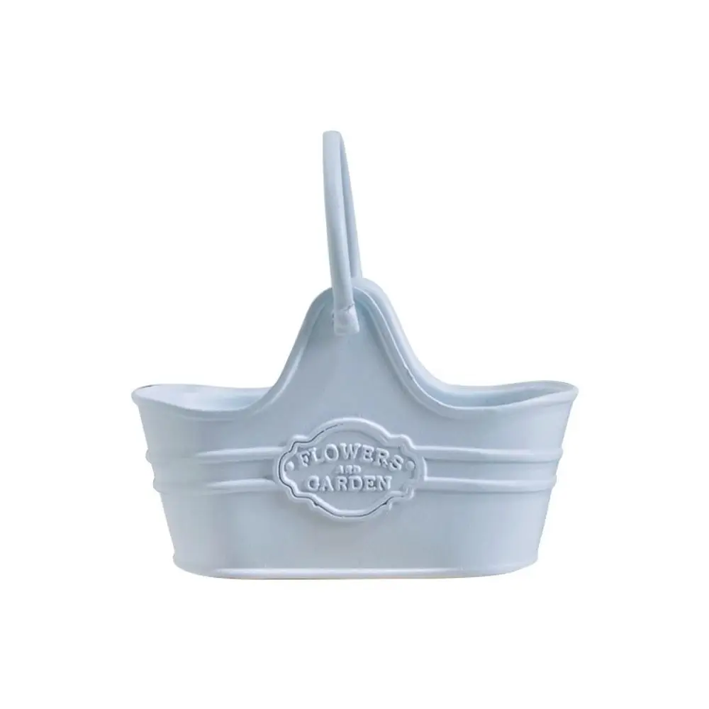 New Metal 1:12 Dollhouse Basket Multicolors Construction Props Shopping Basket 41*18*39mm Flower Bucket Basket