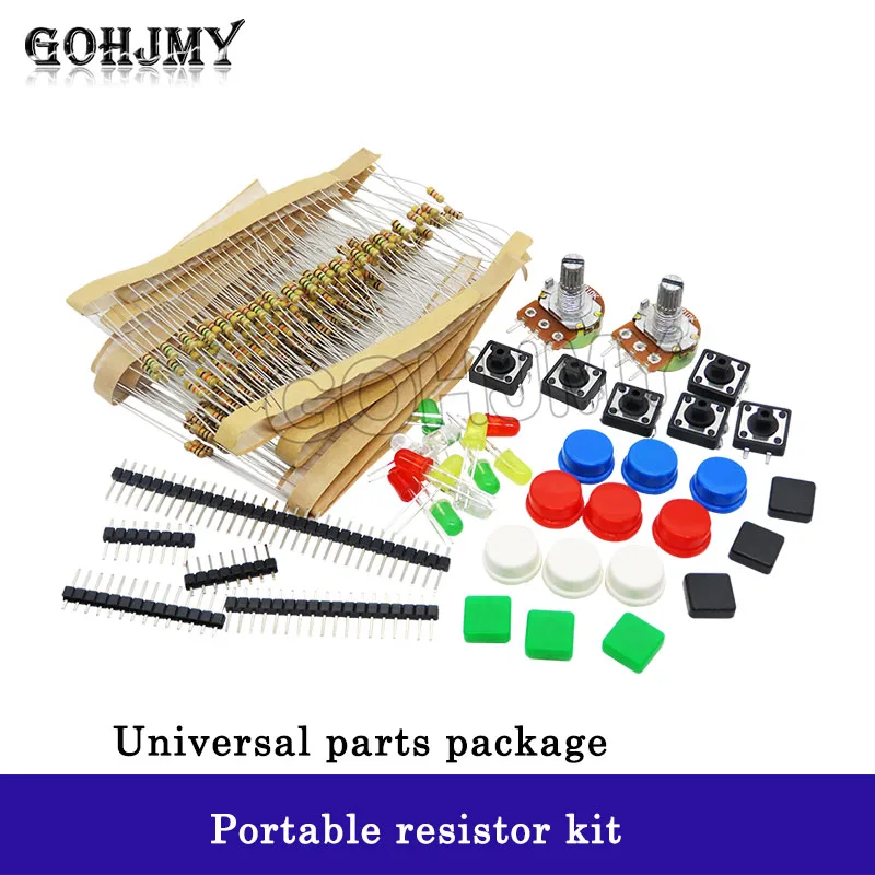 Handy Portable Resistor Kit for Arduino Starter Kit UNO R3 LED potentiometer tact switch pin header